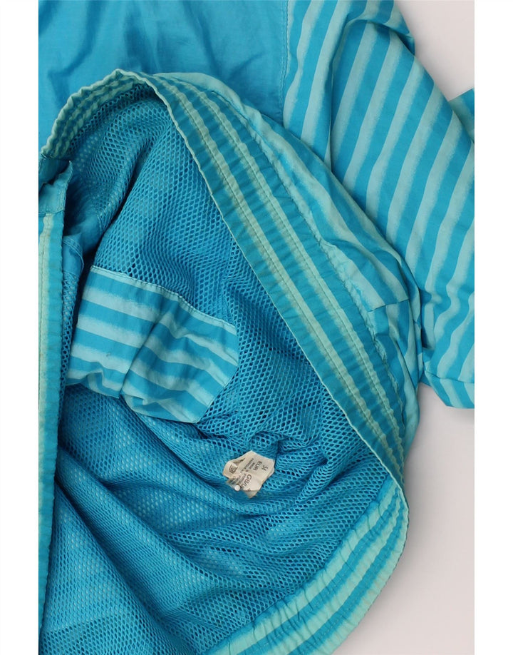 VINTAGE Mens Windbreaker Jacket UK 44 2XL Blue Striped Cotton Vintage Vintage and Second-Hand Vintage from Messina Hembry 