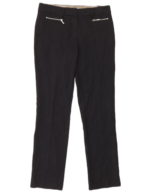 Marks & Spencer Womens Straight Casual Trousers UK 10 Small W28 L30 Black