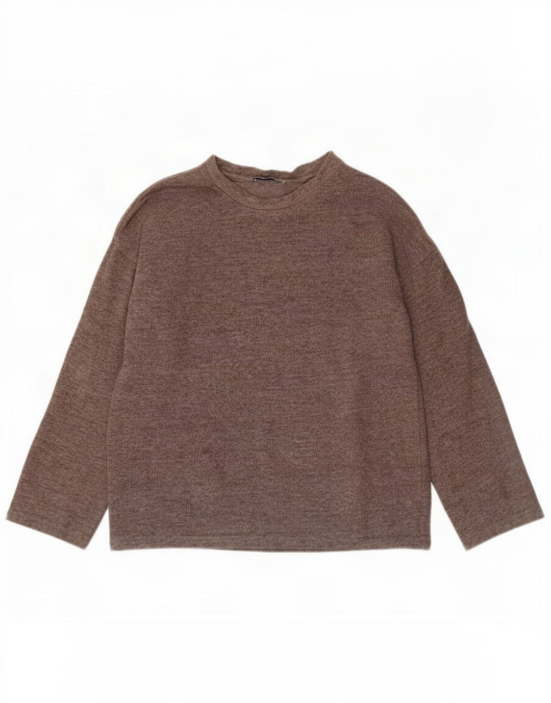 Zara Dame Oversized Crew Neck Jumper Sweater UK 10 Small Grey Polyester