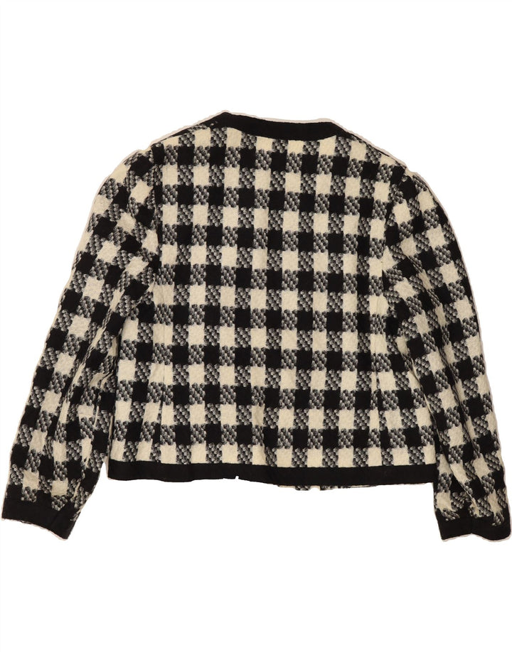 VINTAGE Womens Open Bolero Jacket IT 40 Small Black Check Wool Vintage Vintage and Second-Hand Vintage from Messina Hembry 