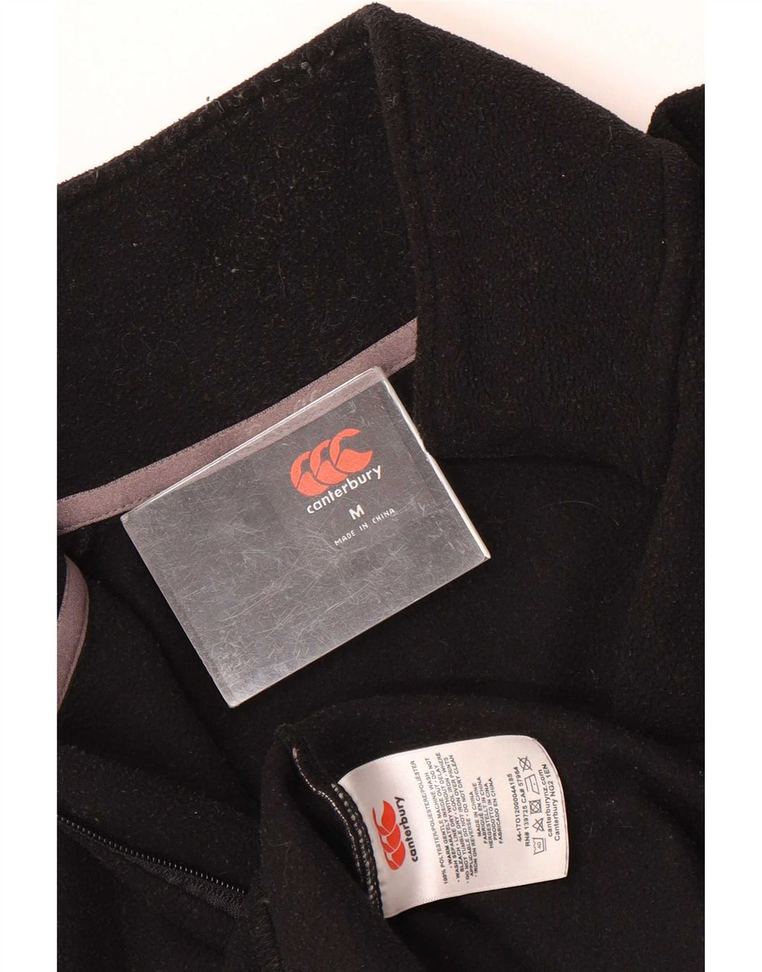 Canterbury Fleece Jumper med lynlås til mænd mellem sort polyester