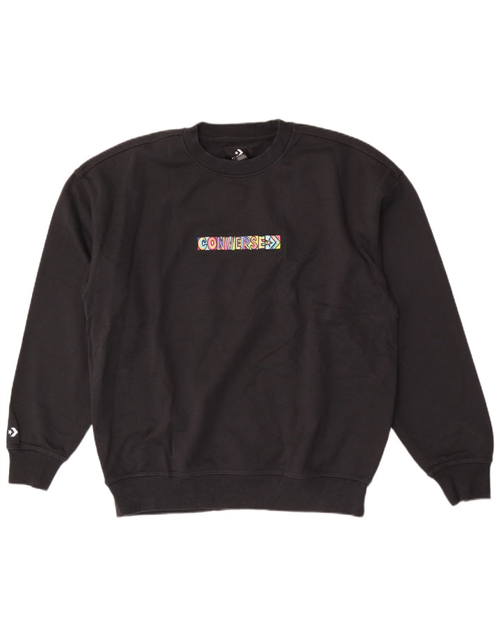 Converse Herre grafisk sweatshirt Jumper Medium Sort Bomuld