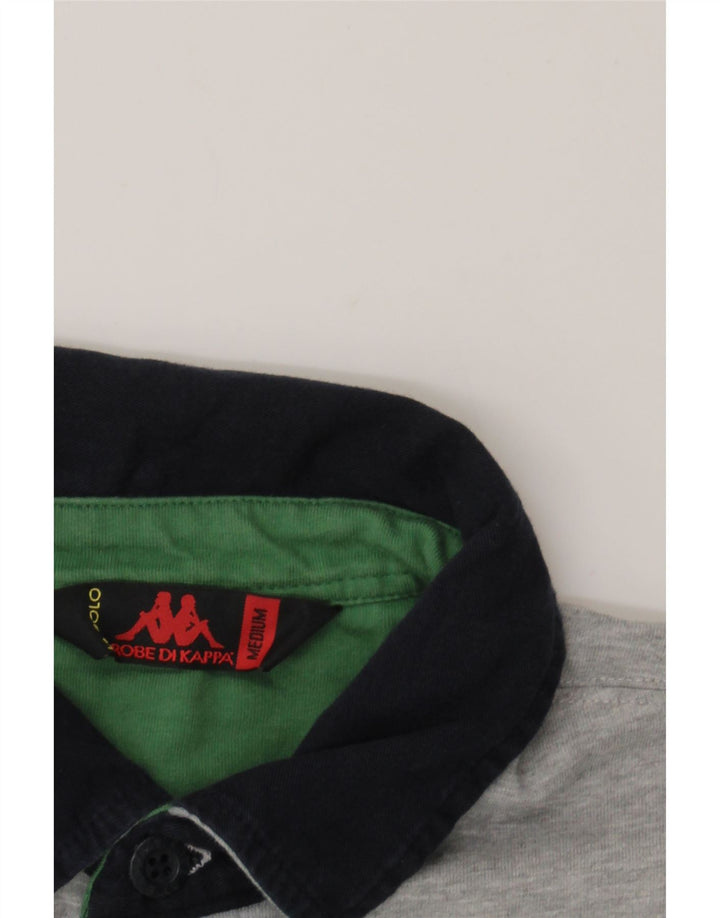 KAPPA Mens Polo Shirt Medium Green Colourblock Cotton Vintage Kappa and Second-Hand Kappa from Messina Hembry 