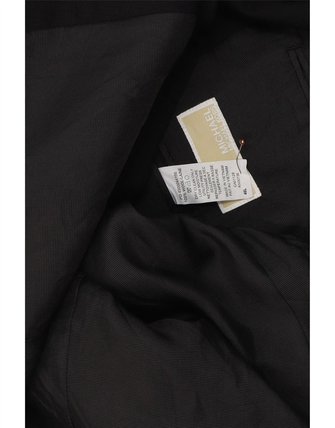 Michael Kors Herre Longline 2 Button Blazer Jacket UK 46 3XL Sort Uld