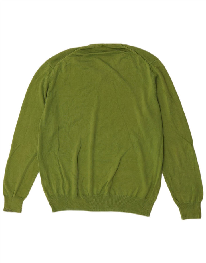 Zara Herre V-hals sweater XL Grøn Bomuld