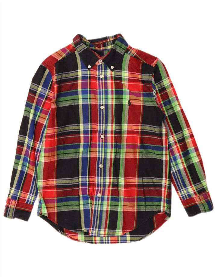 RALPH LAUREN Drenge Flanellskjorte 6-7 år Flerfarvet ternet bomuld