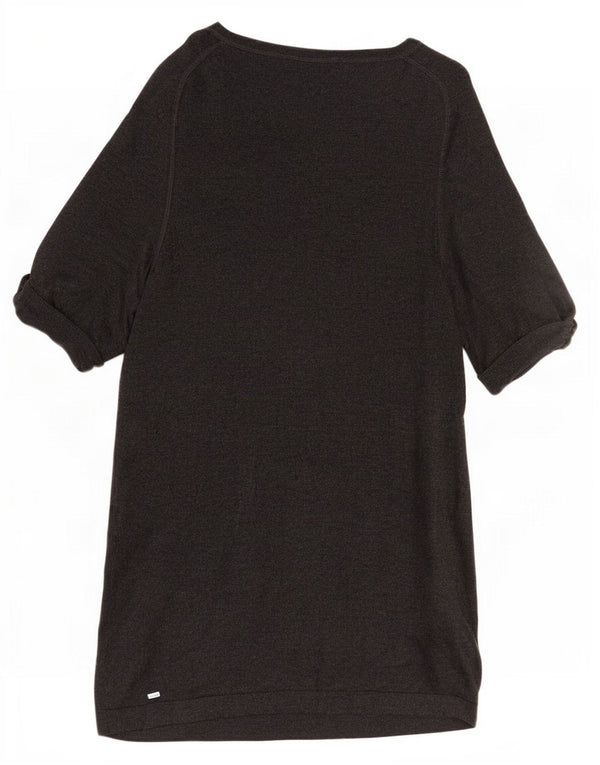 Marks & Spencer Dame Kortærmede Jumper Kjole UK 16 Stor Grå Viscose