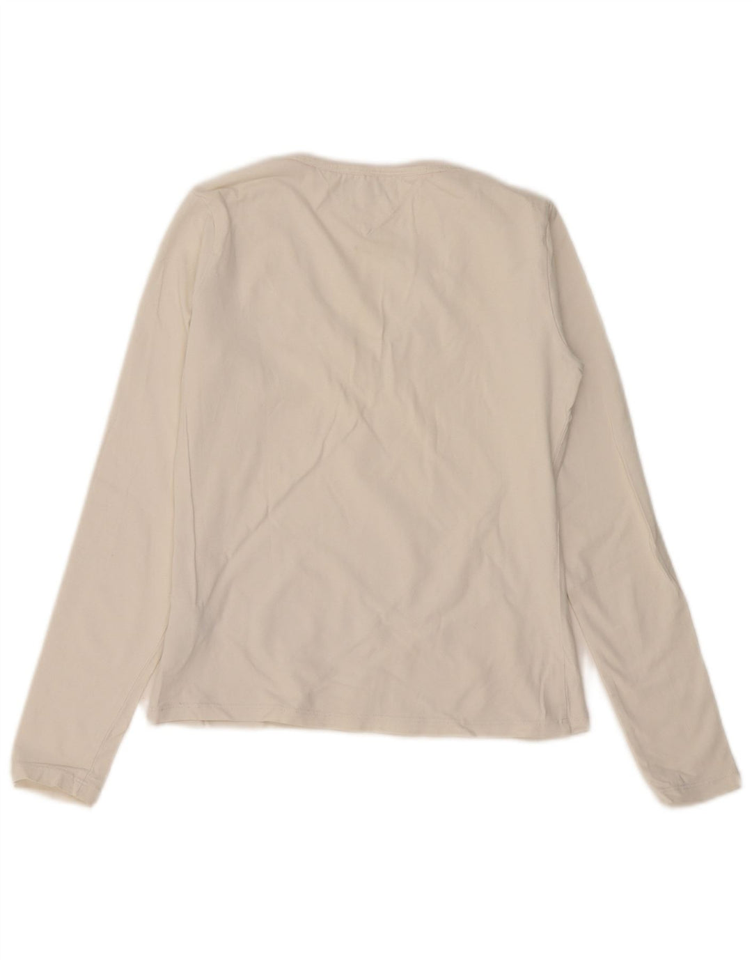 Tommy Hilfiger Dame Top Langærmet UK 12 Medium Hvid Bomuld