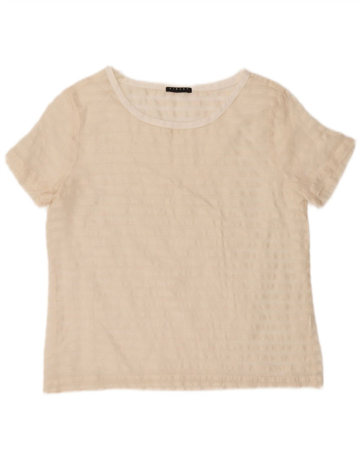 SISLEY Damebluse Top UK 12 Medium Off White Stribet