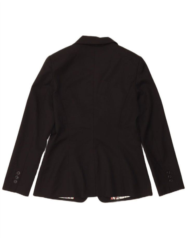 Ted Baker Dame 1 Knap Blazer Jakke Størrelse 3 Medium Sort Uld