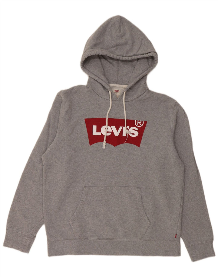 LEVI'S Herre Standard Standard Fit Grafisk Hoodie Jumper Stor Grå Bomuld