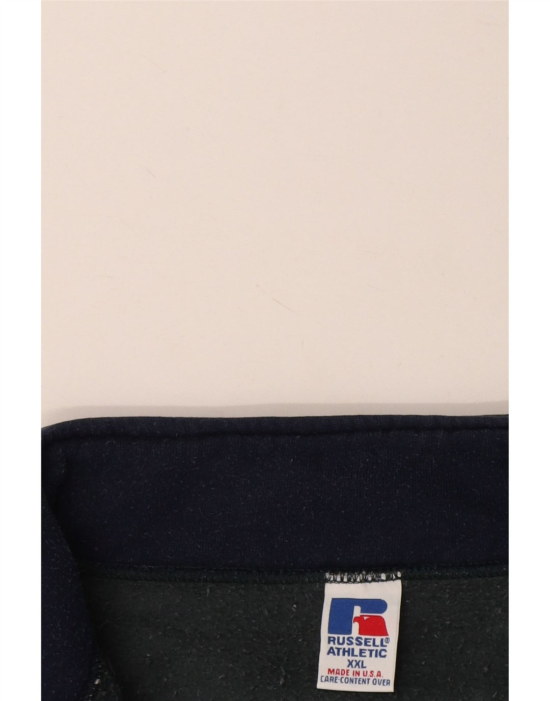 RUSSELL ATHLETIC Herre Zip Neck Sweatshirt Jumper 2XL Blå Bomuld