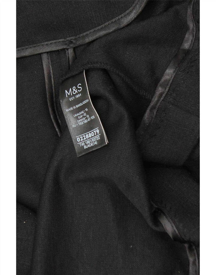 Marks & Spencer Dame Oversized Overfrakke UK 14 Large Navy Blue Polyester