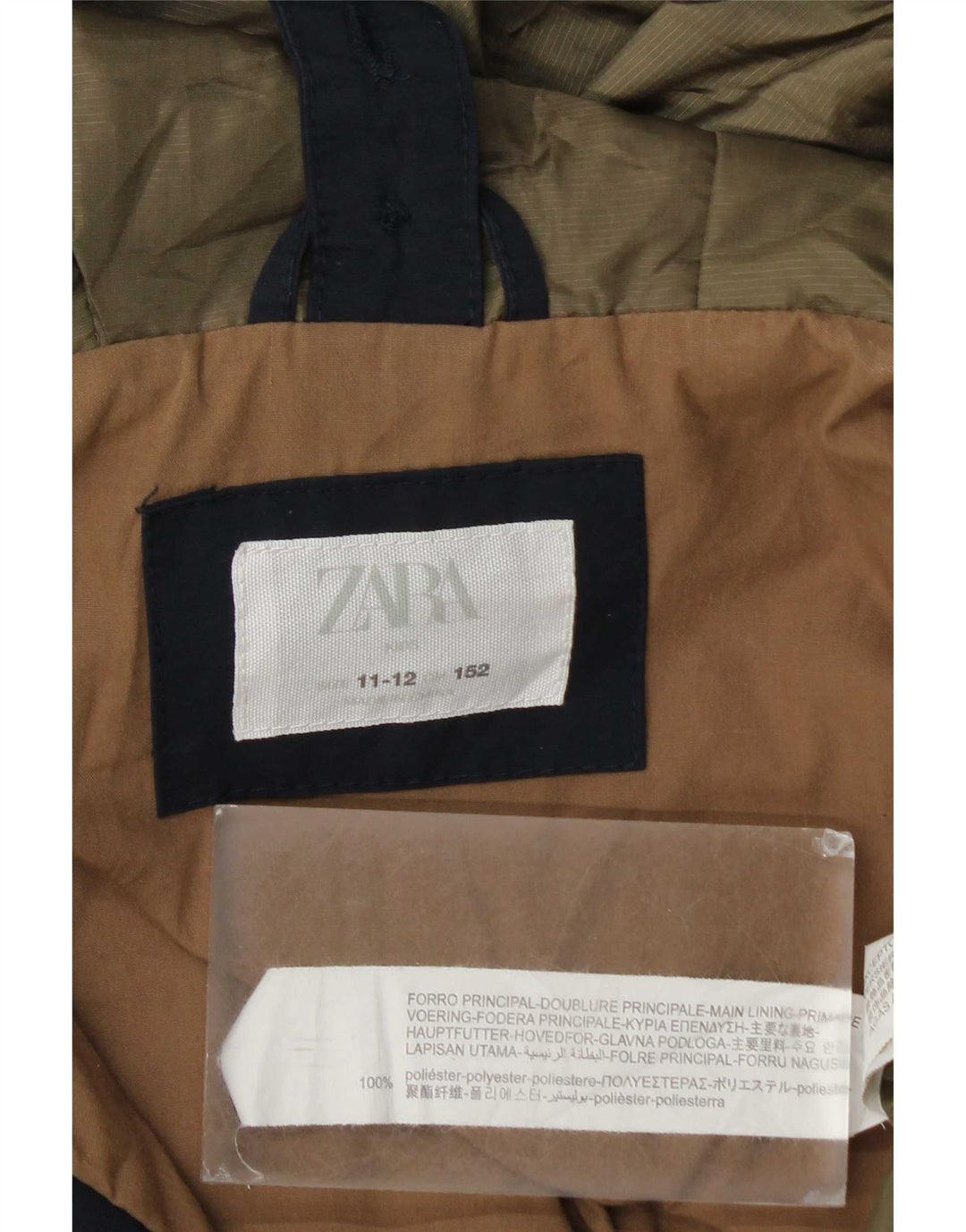 Zara drenge hættejakke vindjakke 11-12 år marineblå polyester