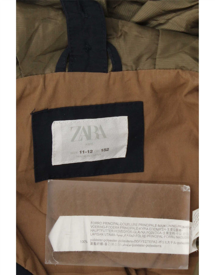 Zara drenge hættejakke vindjakke 11-12 år marineblå polyester