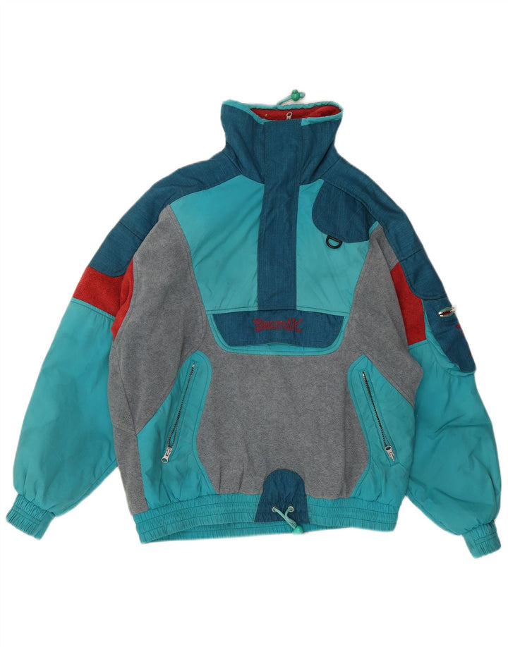 Brunik Herre Anorak Fleecejakke UK 40 Large Blue Colourblock Polyester