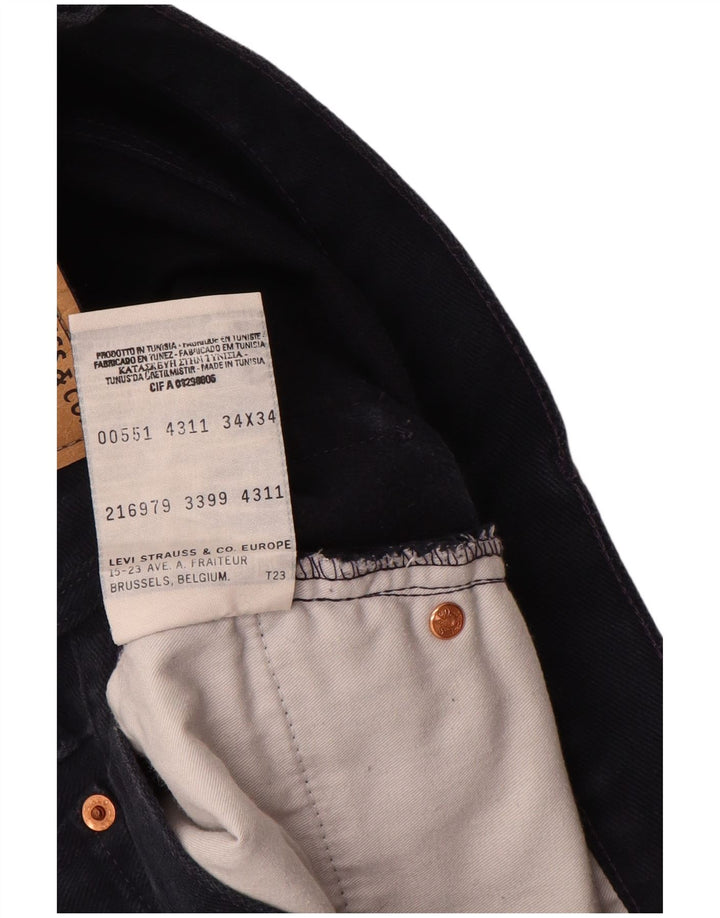 Levi's Herre 551 lige jeans W34 L30 Marineblå bomuld