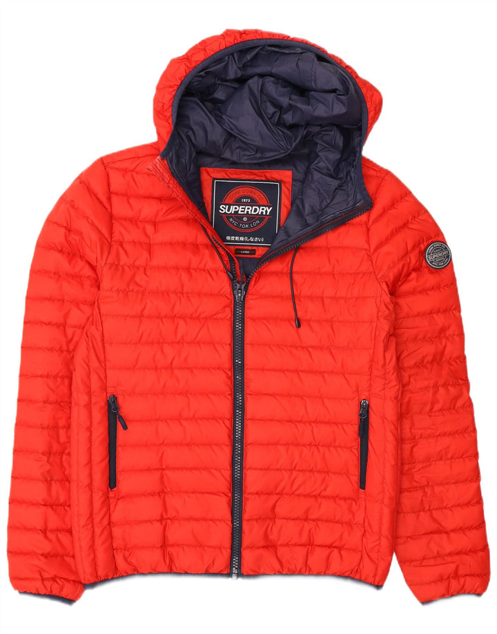 Superdry Polstret hættejakke til mænd UK 40 Stor rød polyester