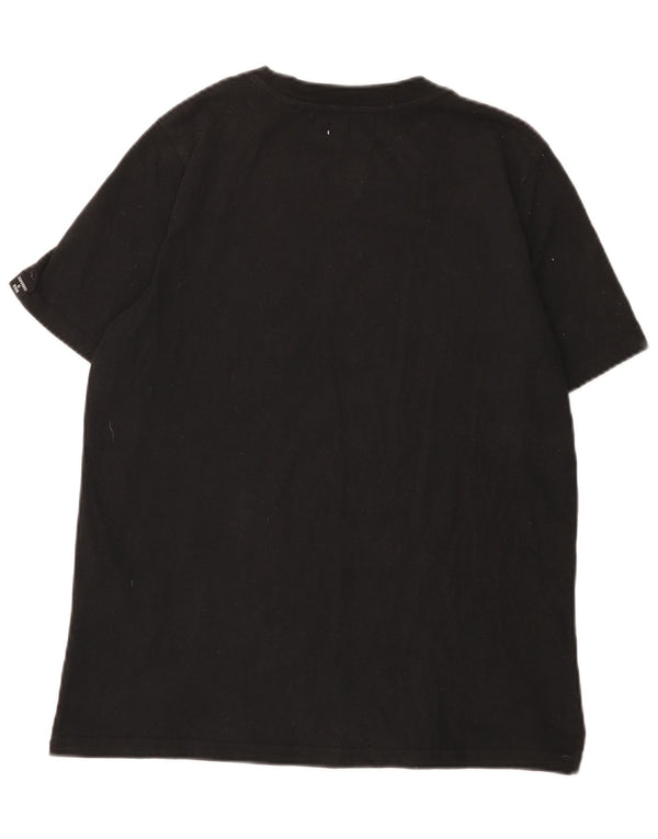Superdry Grafisk T-shirt top til kvinder UK 12 Medium Sort Bomuld