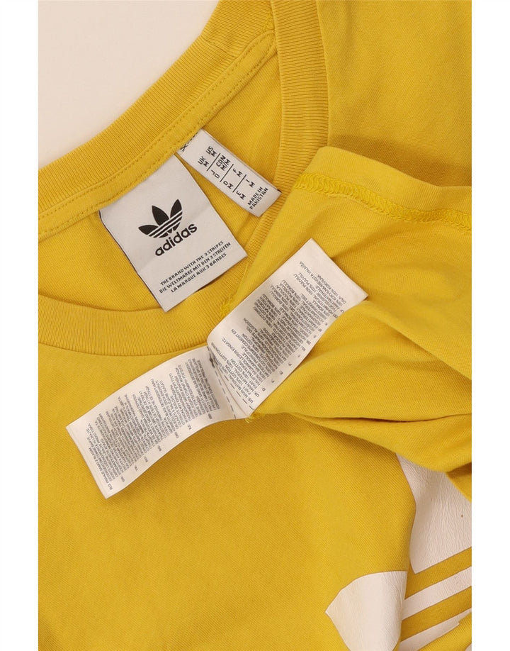 Adidas Herre grafisk T-shirt Top Medium Gul Bomuld