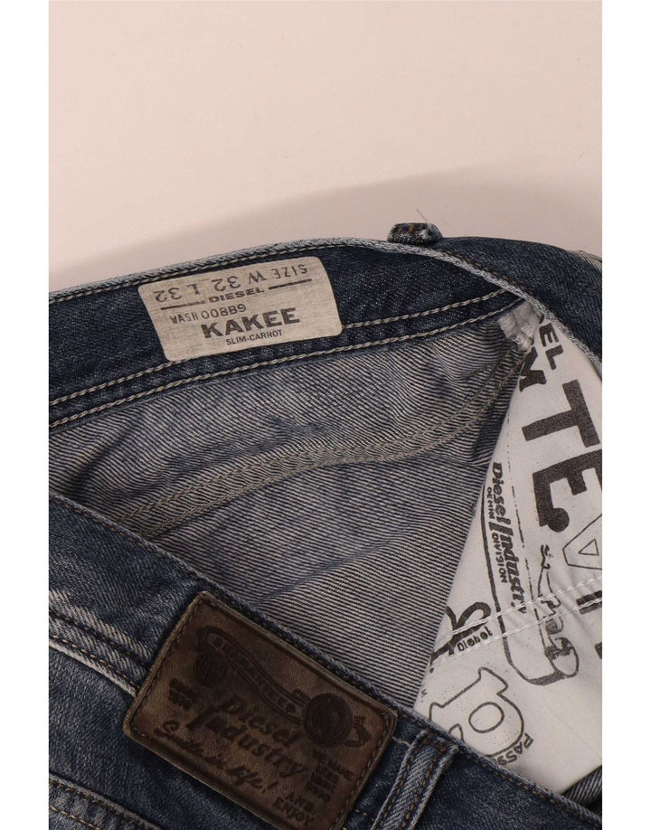 Diesel Herre Kakee Distressed Carrot Slim Jeans W32 L32 Blue Cotton