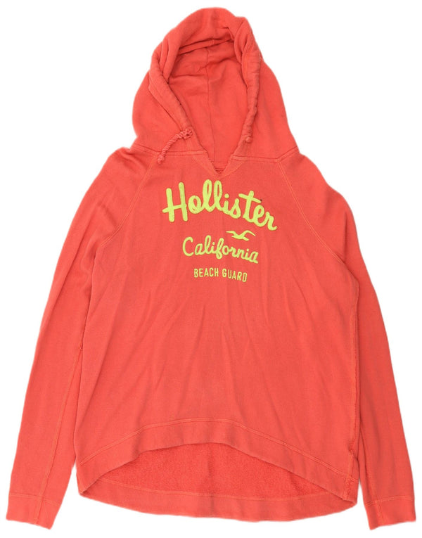 Hollister Dame Loose Fit Grafisk Hoodie Jumper UK 14 Medium Pink Bomuld