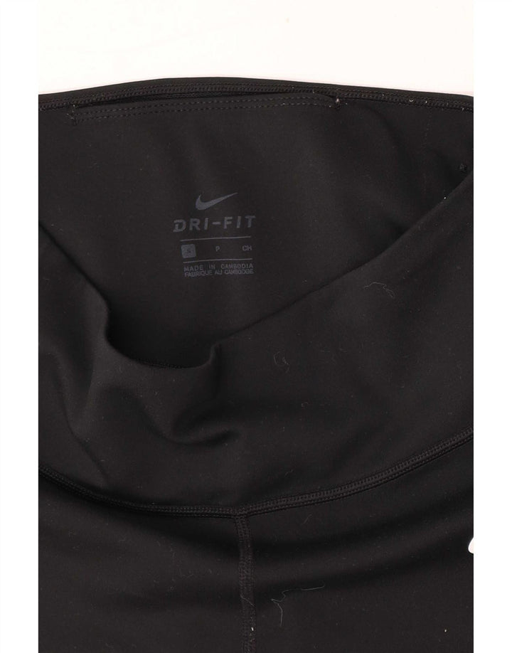 Nike Dame Dri Fit Leggings UK 8 Small Black