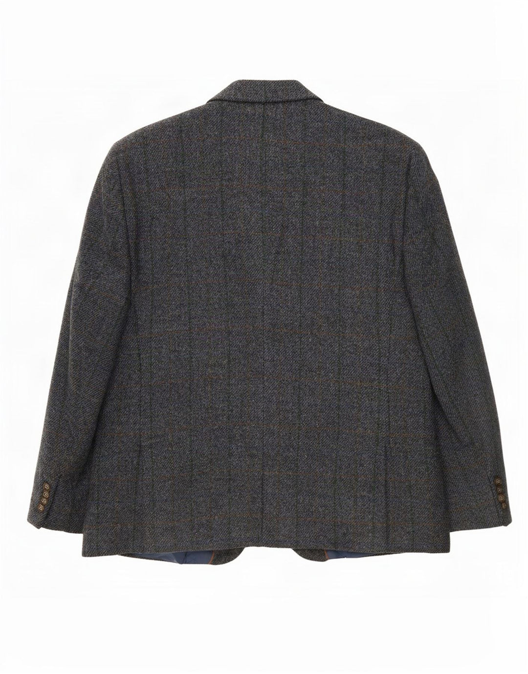 Harris Tweed Herre 2-knaps blazerjakke IT 52 XL Grå ternet uld