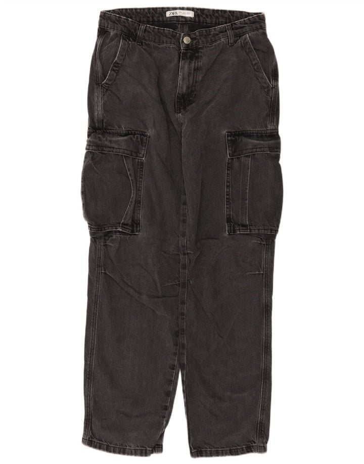 Zara Herre Cargo Straight Jeans EU 40 Medium W31 L31 Grå