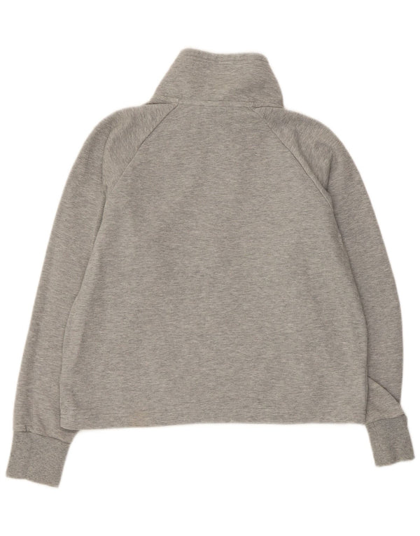 NIKE Oversized Crop Sweatshirt Jumper UK 10 Små grå flækkede