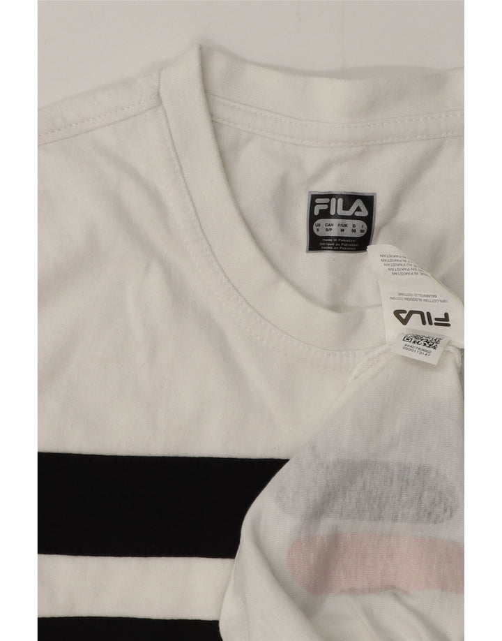 FILA Herre grafisk T-shirt top mellem hvid stribet bomuld