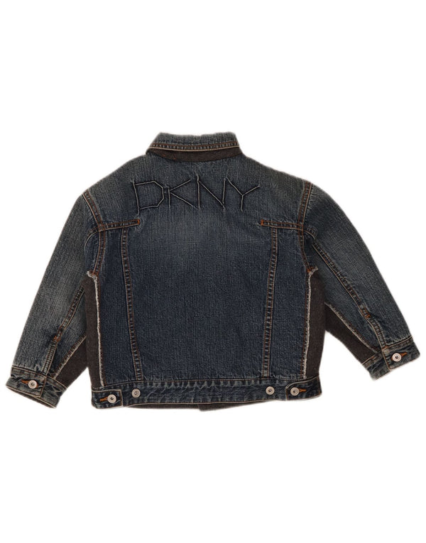 Dkny Boys Graphic Denim Jacket 5-6 Years Blue Cotton