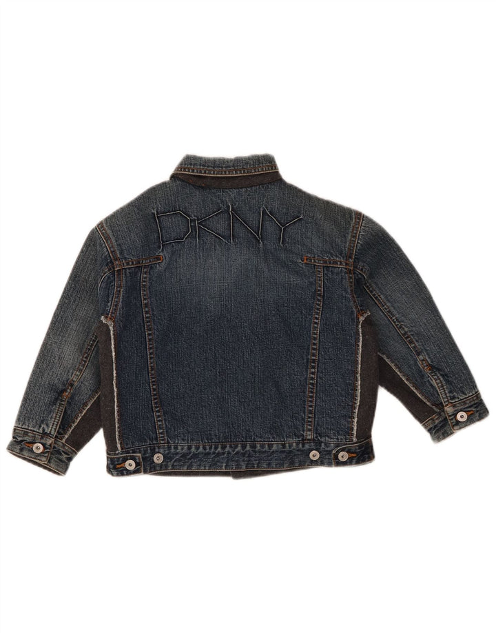 Dkny Boys Graphic Denim Jacket 5-6 Years Blue Cotton