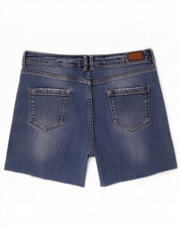Stiksav Kvinder Kæreste Slim Denim Shorts Medium W30 Blå Bomuld