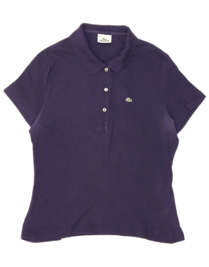 Lacoste Dame Polo Shirt Str. 42 Large Navy Blue