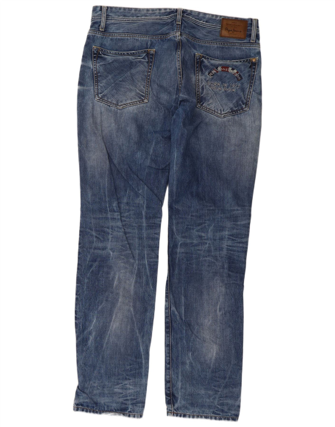 PEPE Jeans Herre Regular Fit Slim Jeans W38 L34 Blå Bomuld