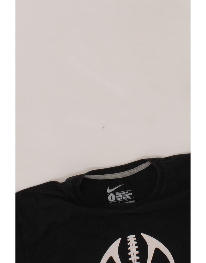 NIKE Mens Standard Fit Graphic T-Shirt Top Large Black Vintage Nike and Second-Hand Nike from Messina Hembry 