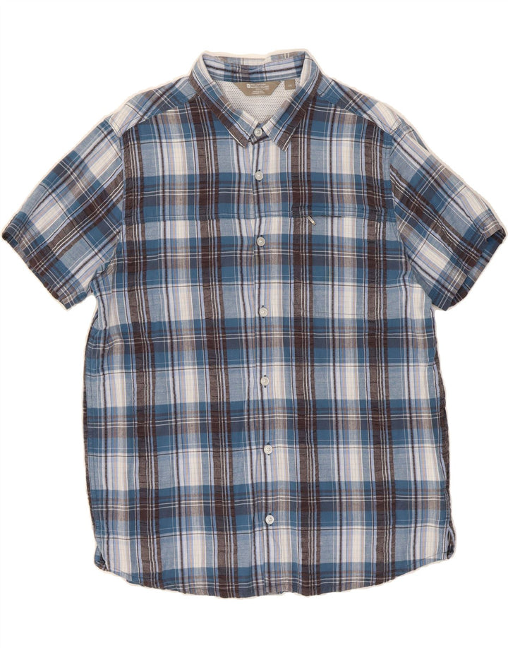 MOUNTAIN WAREHOUSE Mens Short Sleeve Shirt Large Blue Check Cotton Vintage Mountain Warehouse and Second-Hand Mountain Warehouse from Messina Hembry 