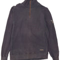 Champion Herre Zip Neck Sweatshirt Jumper Large Navy Blue Bomuld