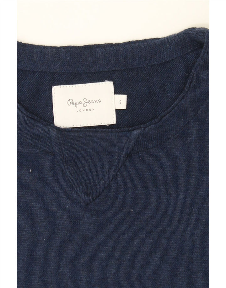 PEPE JEANS Mens Crew Neck Jumper Sweater Small Navy Blue Vintage PEPE Jeans and Second-Hand PEPE Jeans from Messina Hembry 