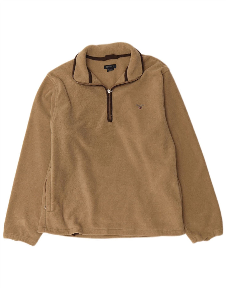 Gant herre lynlås hals fleece jumper stor beige polyester