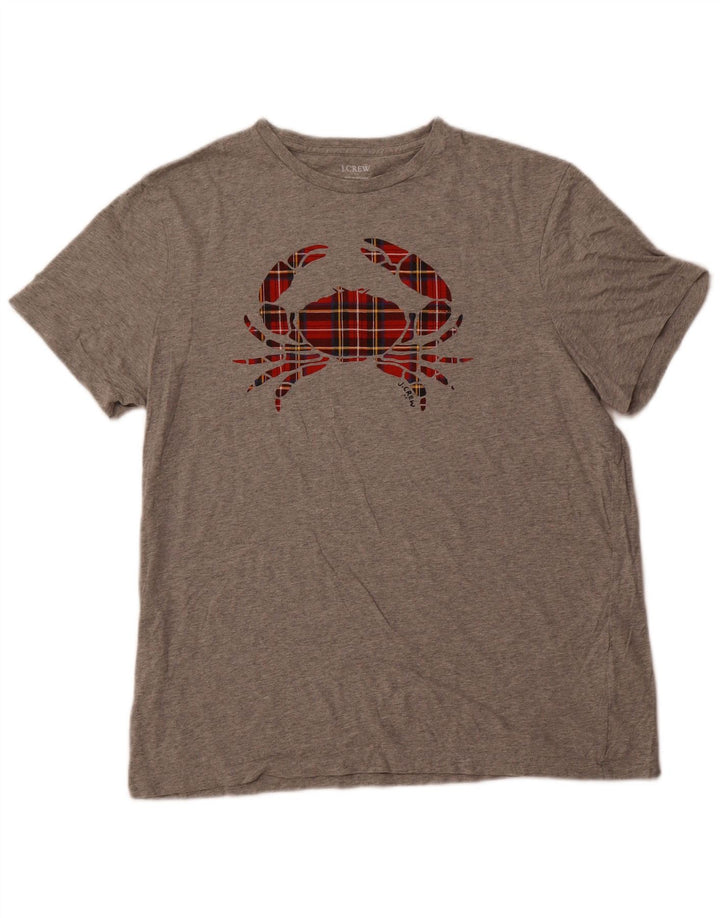 J. Crew Herre Grafisk T-Shirt Top XL Grå Bomuld