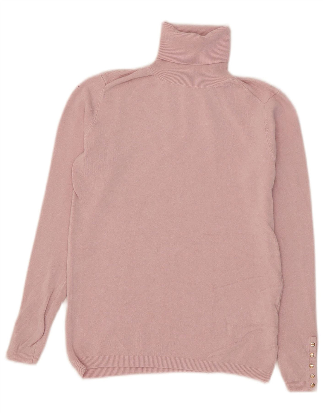 Zara Dame Roll Neck Jumper Sweater UK 10 Small Pink Viscose