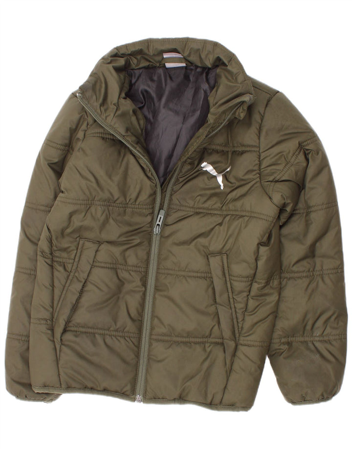 Puma drenge grafisk polstret jakke 5-6 år Khaki Polyester