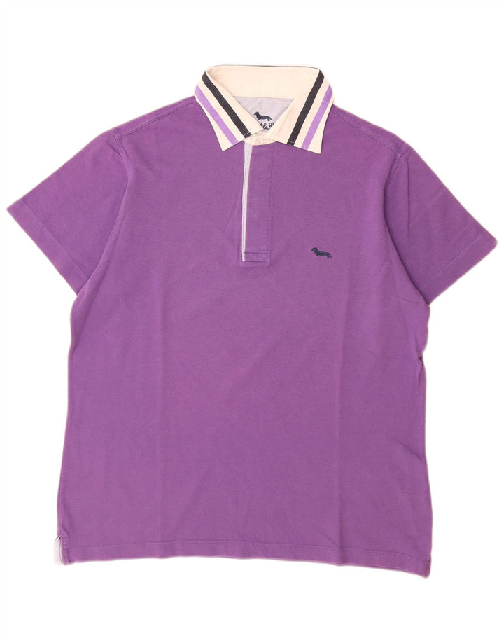 Harmont & Blaine Herre poloshirt Medium Lilla Colourblock Bomuld