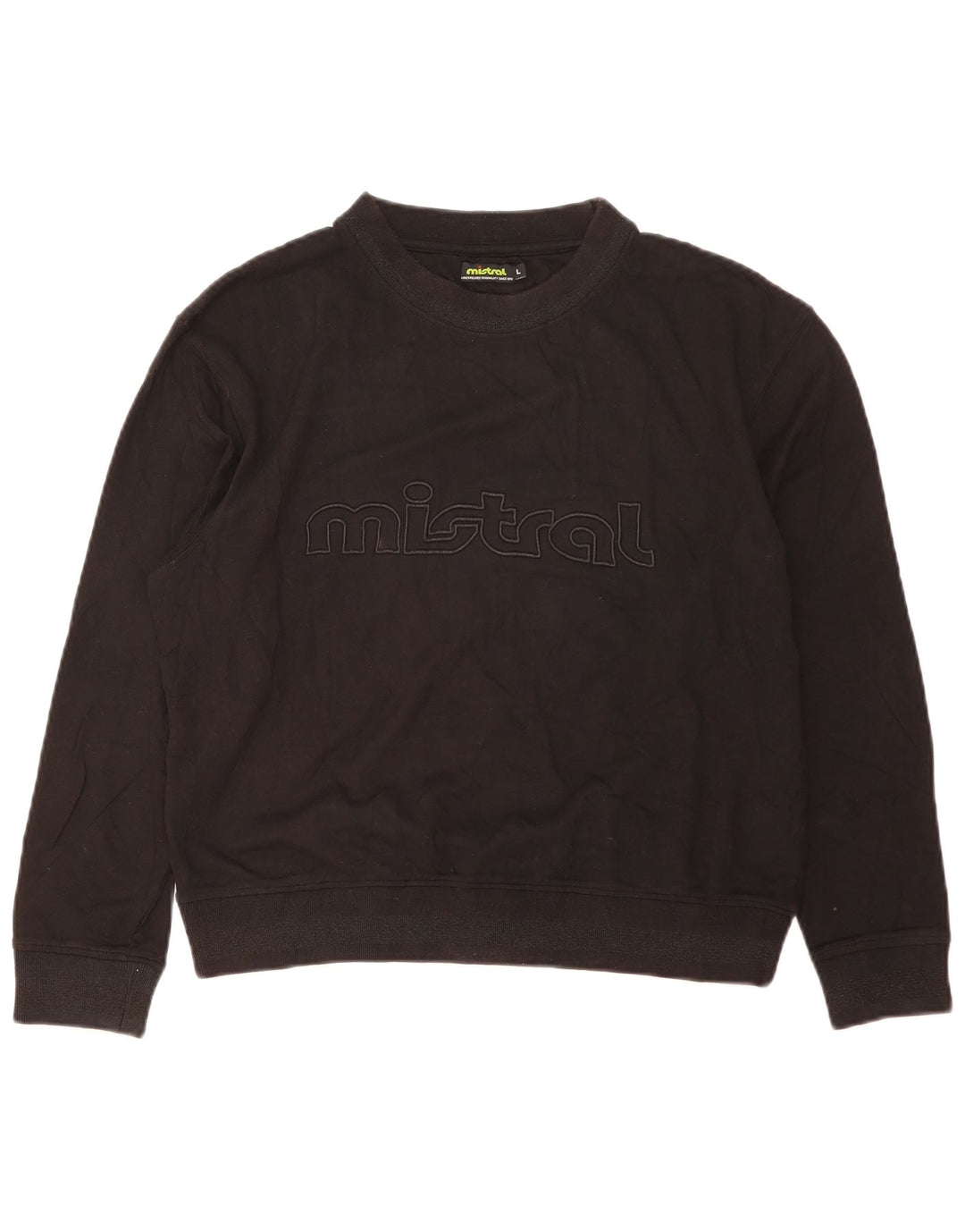 Mistral Herre Grafisk Sweatshirt Jumper Stor Sort Bomuld