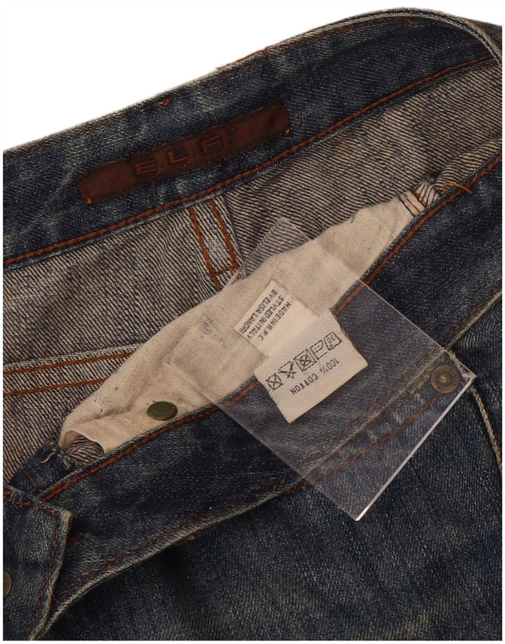 Elisa Landri Dame Distressed Bootcut Jeans IT 44 Medium W30 L35 Blue