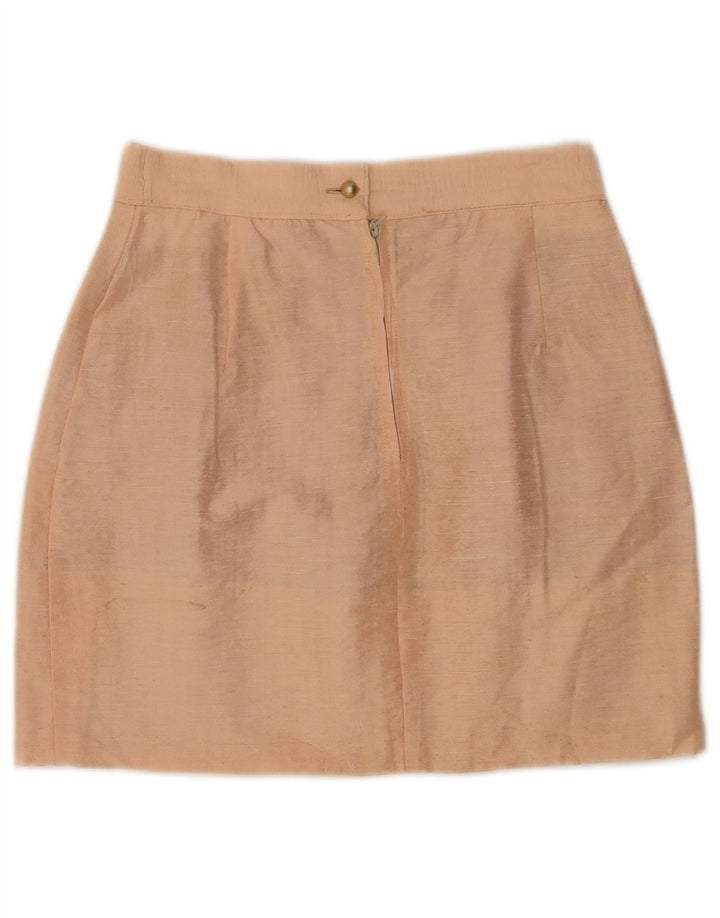 Vintage kvinders højtaljede mininederdel IT 42 Medium W24 Beige