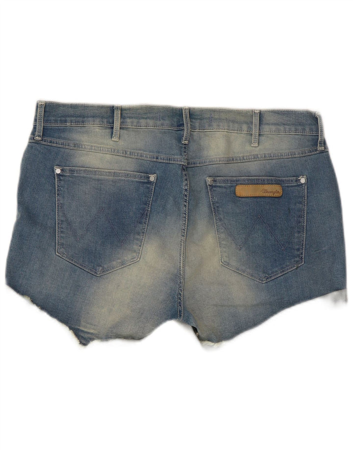 Wrangler denimshorts til kvinder W32 store blå bomuld