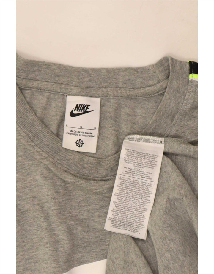 Nike Herre grafisk T-shirt Top Stor grå Colourblock Bomuld